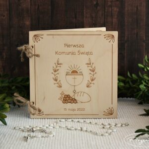 Kartka Pamiątka na Komunię Świętą 2 w 1