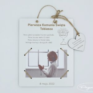 Pamiątka na Komunię - 2 w 1 RAMKA + BON
