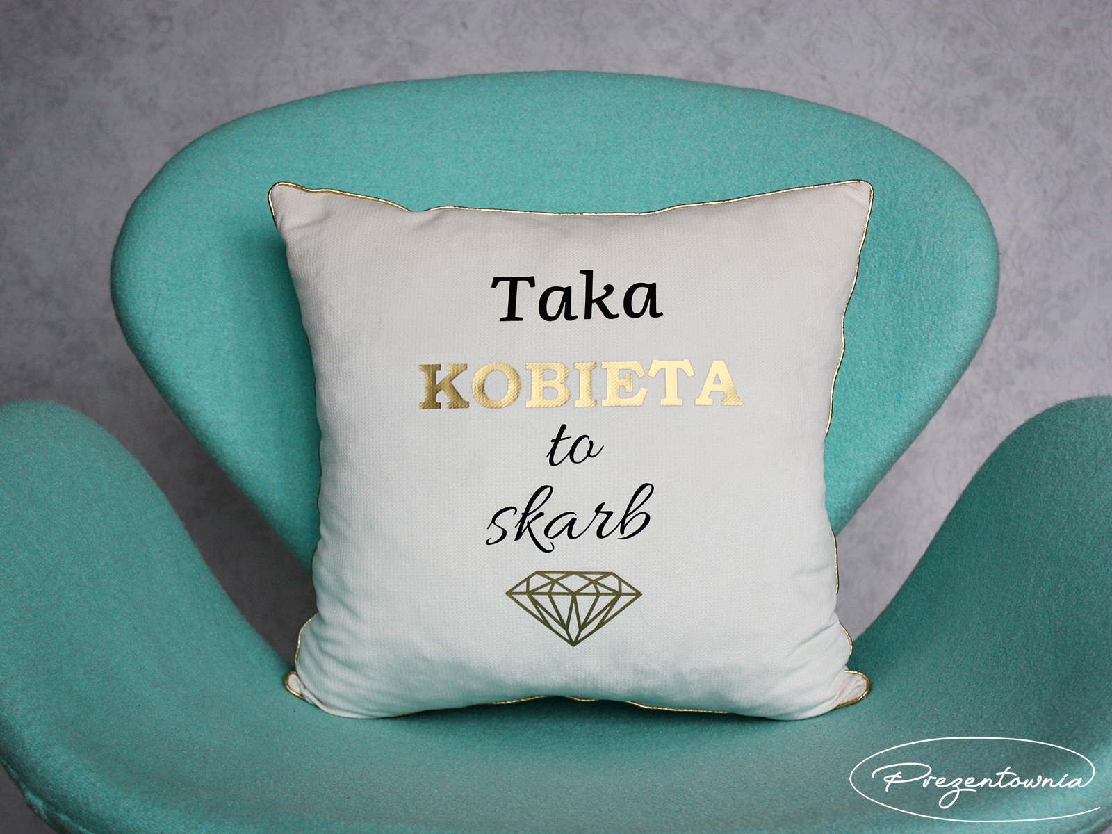 Poduszka z wypełnieniem - Prezent -Taka Kobieta to Skarb