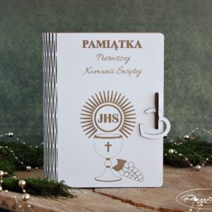 Pudełko na pieniądze duże - sklejka - KOMUNIA ŚWIĘTA