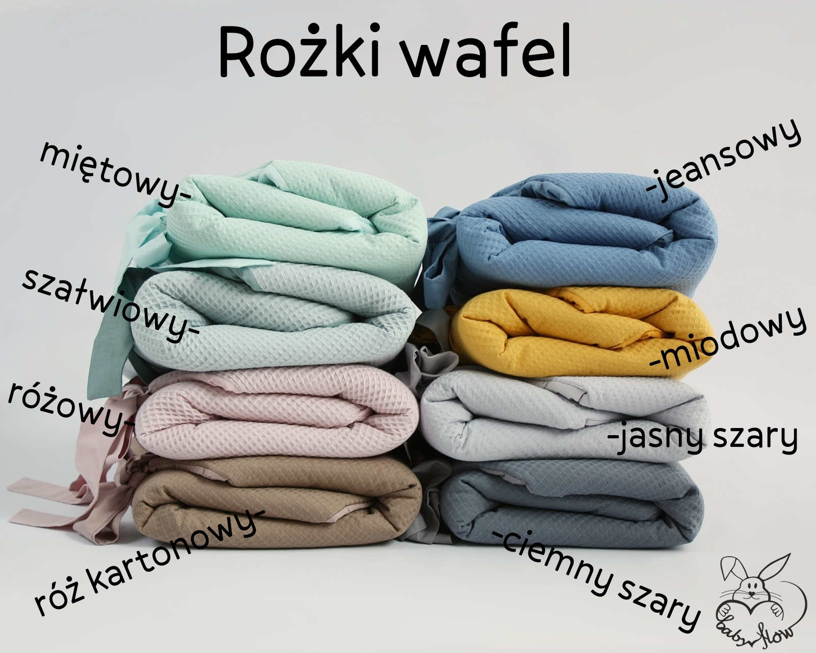 Rożek niemowlęcy wafel - jasny szary - obrazek 8