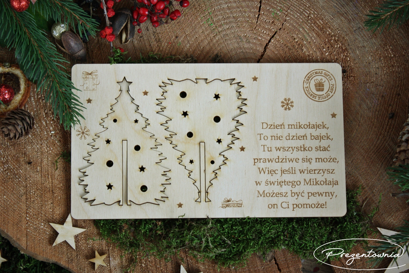 Eko kartka świąteczna - choinka - grawer - obrazek 5