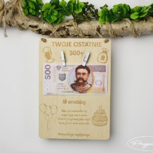 Tabliczka na 18 urodziny 500+
