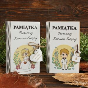 Pudełko na pieniądze małe - nadruk - KOMUNIA ŚWIĘTA